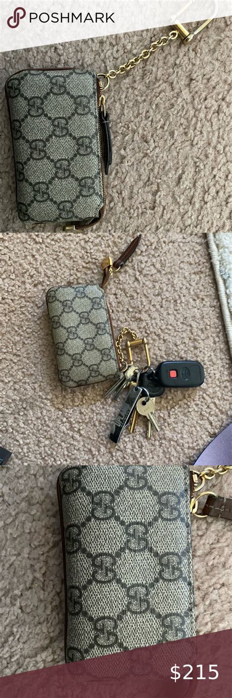 gucci signature key case red|gucci coin pouch keychain.